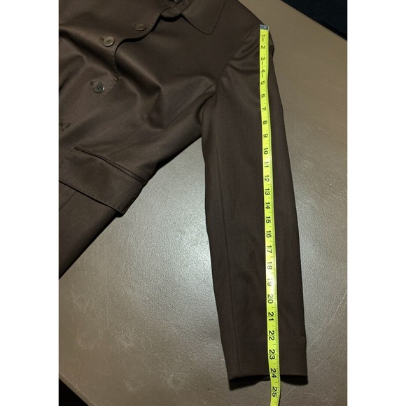 Lafayette 148 Blazer Sz 6 Wool Blend Brown Pockets Lined Jacket Stretch USA Made - Picture 13 of 14